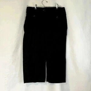 Larry levine petites size 6p black capri pants, pockets,